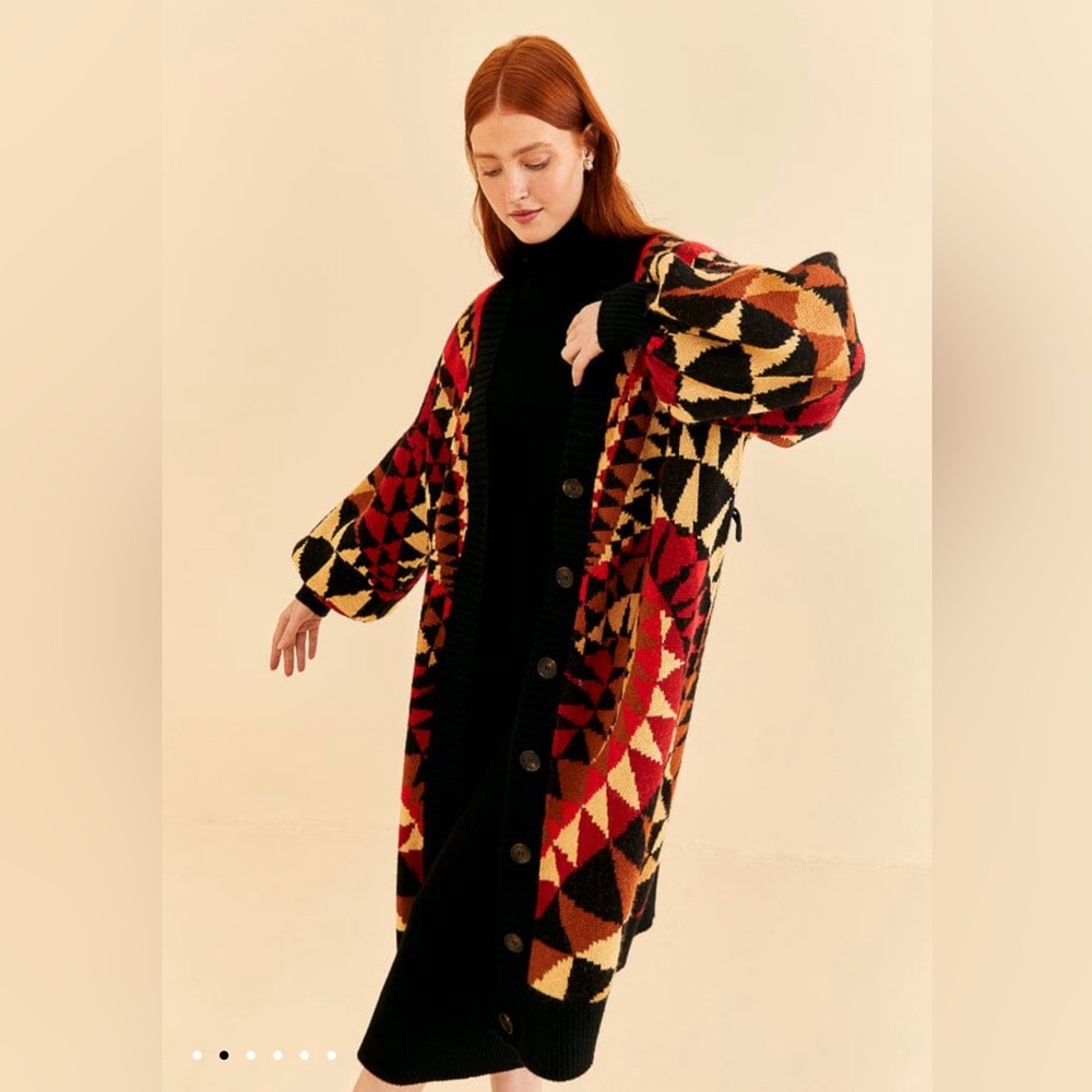 FARM Rio Multicolor Geometric Cardigan - Picture 2 of 9